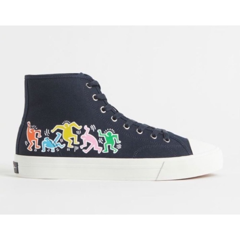 H&M Navy Sneakers with Colorful Graphic